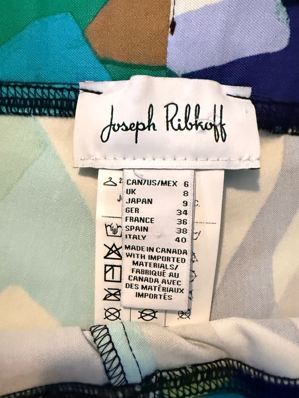 Joseph Ribkoff Multicolor Abstract Print Joggers - Picture 2 of 8